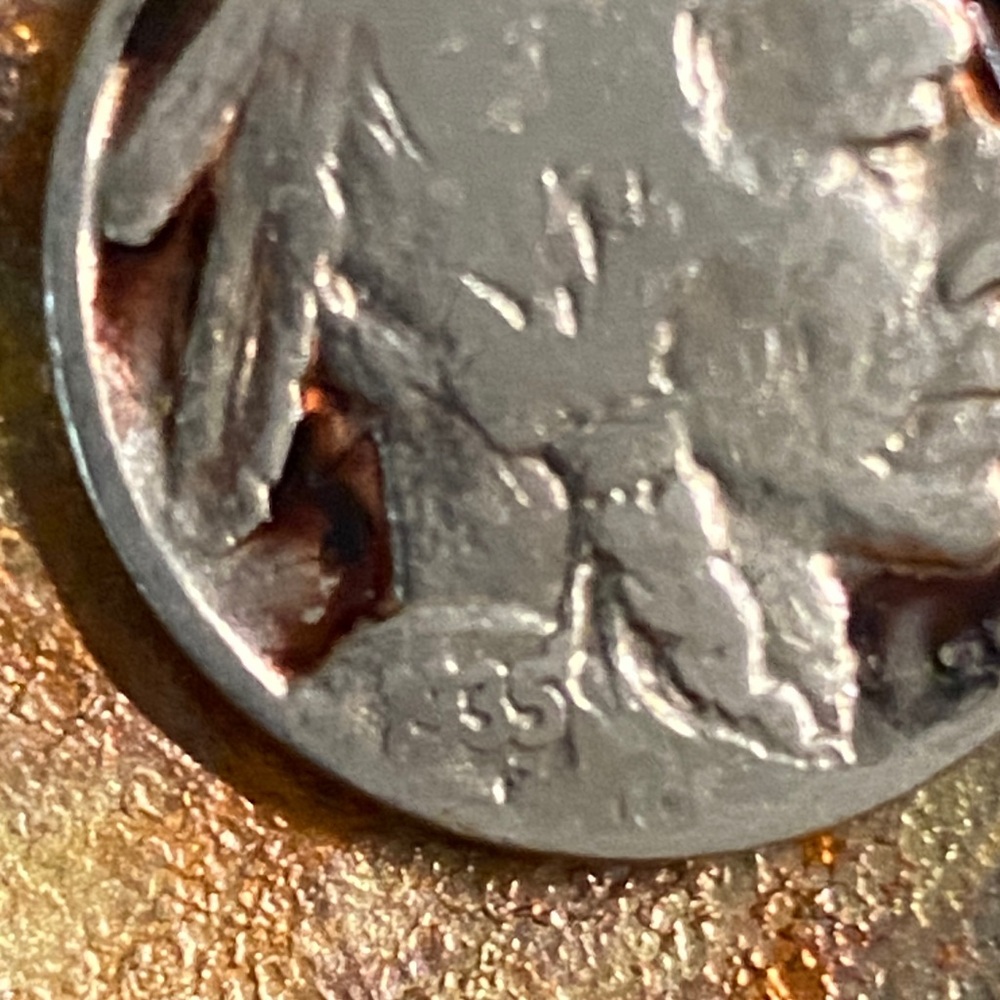 1935 Buffalo Nickel Necklace | Vintage Coin Jewelry | Patinated Copper Pendant - Picture 7 of 8